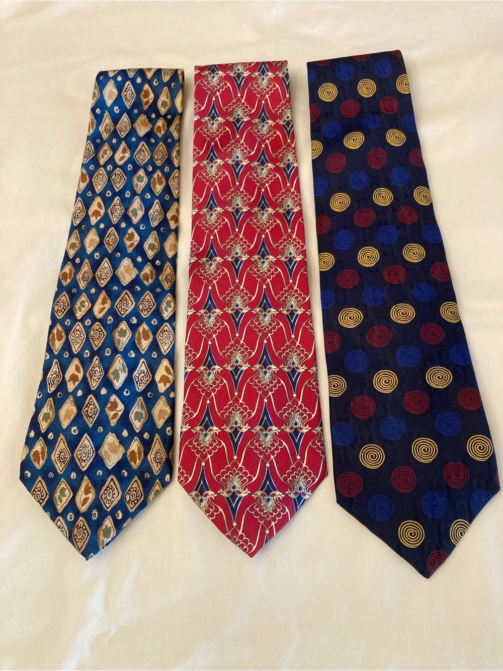 GAP Men's Tie Trio - Blue, Red & Navy Patterned Neckties